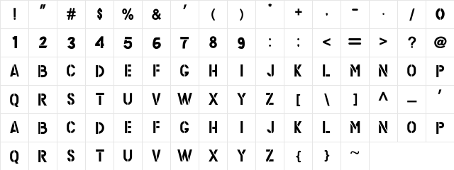MELANOX Regular  glyph index