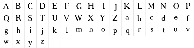 Gregoire Regular  glyph index