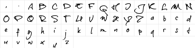 onetrickTony Regular  glyph index