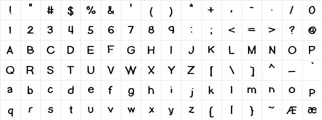 Lamebrain BRK Regular  glyph index