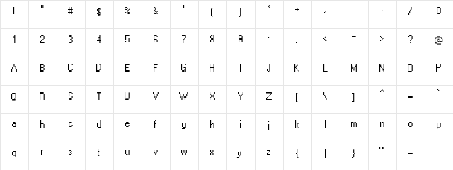 LeviWindows ExtraLight  glyph index