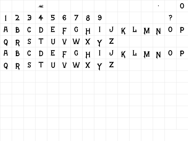 Thuvia Bold  glyph index