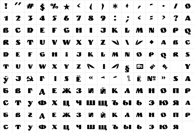 Monolyt_Diai Regular  glyph index