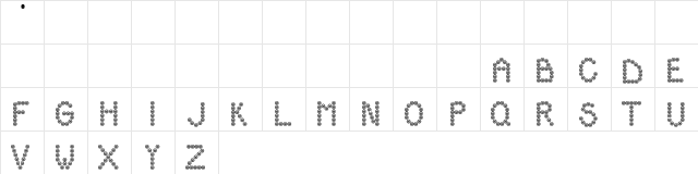 Hooters Regular  glyph index