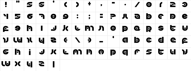 Kovacs Spot Regular  glyph index