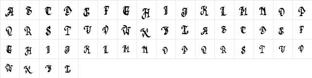 Acude FREE Regular  glyph index