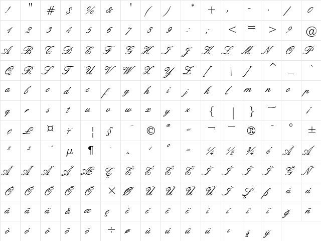 00369 Regular  glyph index