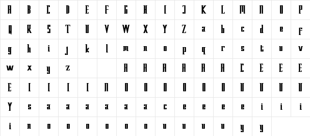 Kempton Demo Serif Regular  glyph index