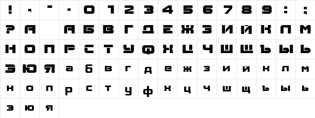 Aksent Bold  glyph index