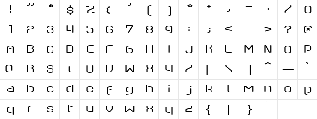 Reset Regular  glyph index