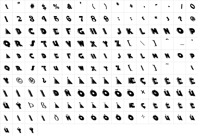FZ JAZZY 56 LEFTY Normal  glyph index