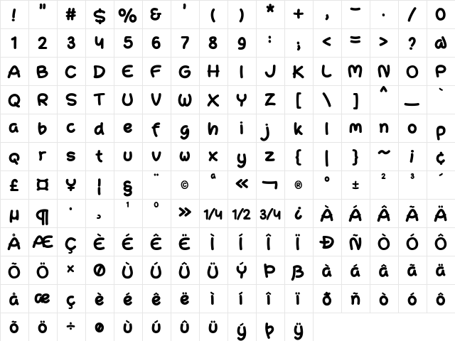 Santalum Regular  glyph index