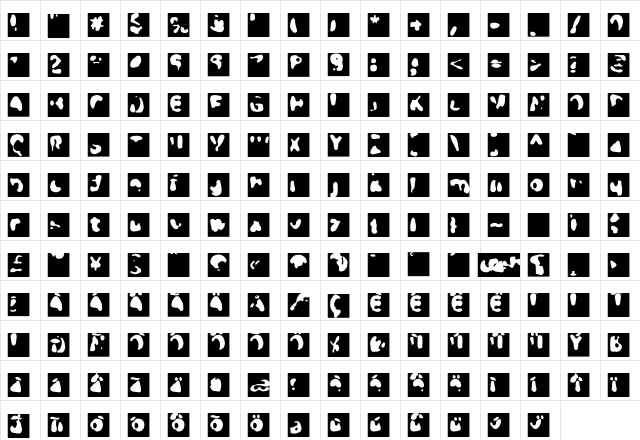 Crash Cameo  glyph index