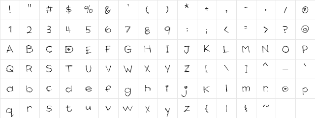 CK Dear John Regular  glyph index