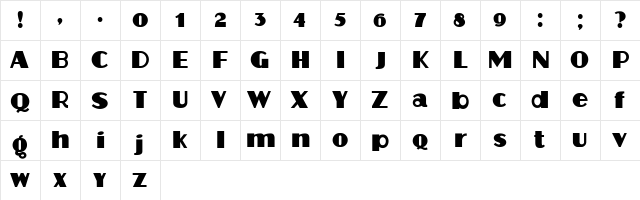 Protocol Regular  glyph index