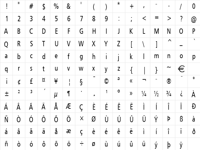 Gilliam2 Normal  glyph index