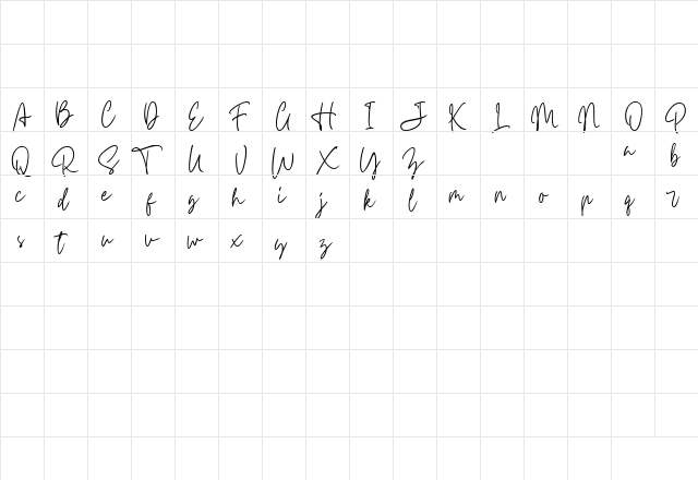 Carnollia Signature Personal Us Regular  glyph index