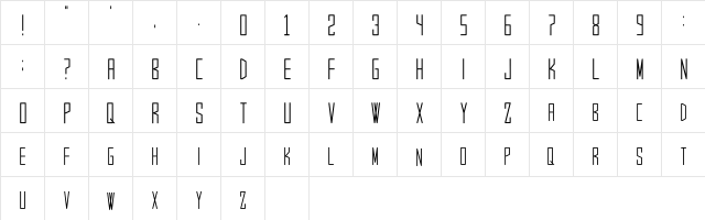 Young Agency Regular  glyph index