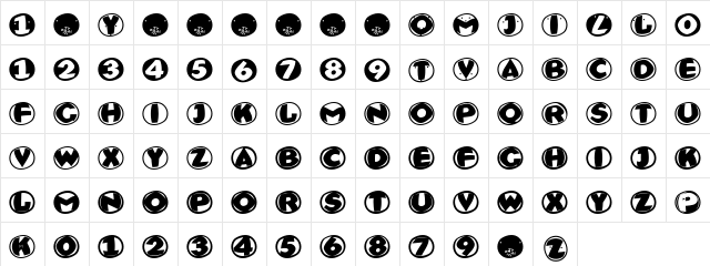 EaglesButtons Regular  glyph index