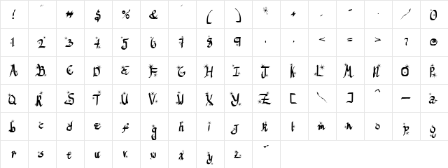 ReGifter Stars Regular  glyph index