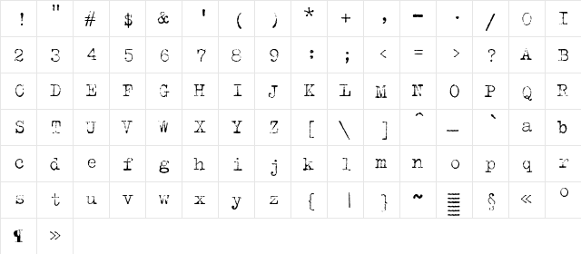 TrixieCyr Light  glyph index