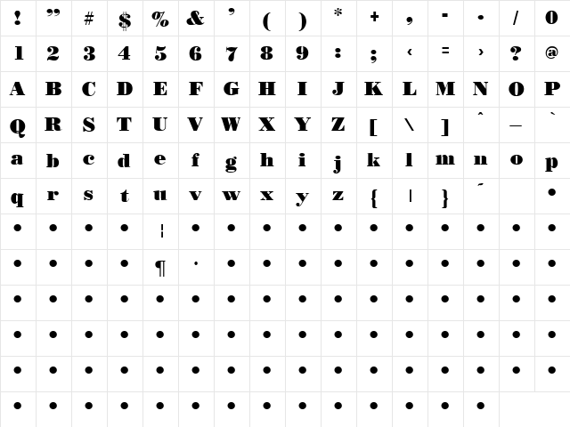 Marooned 6 Regular  glyph index