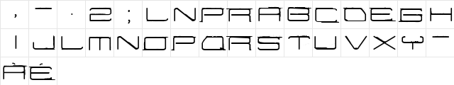 Alert-CodeTwo Regular  glyph index
