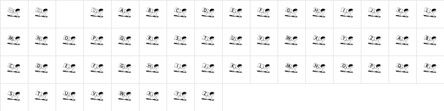 KR For Baby B Regular  glyph index