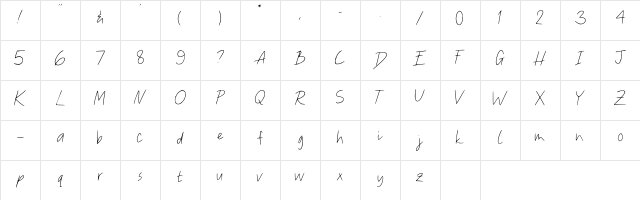 Childlike Regular  glyph index