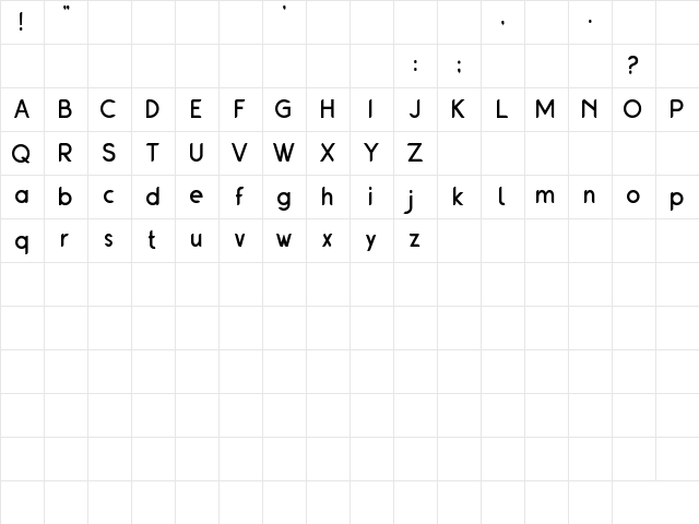 Jobless Regular  glyph index