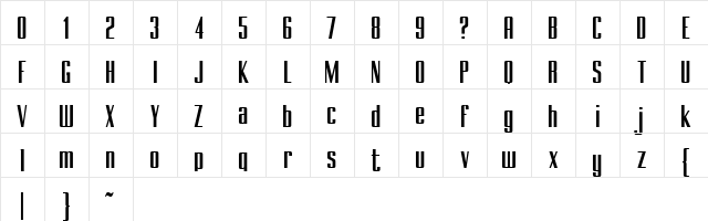 BRANCHE Regular  glyph index