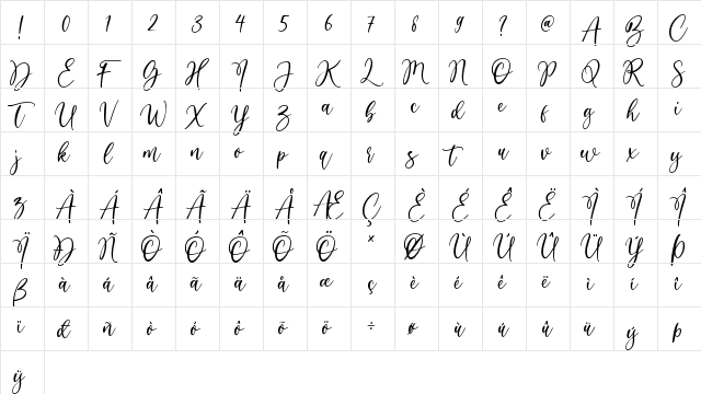 Winter Festival Regular  glyph index