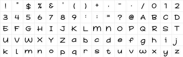 School Story Regular  glyph index