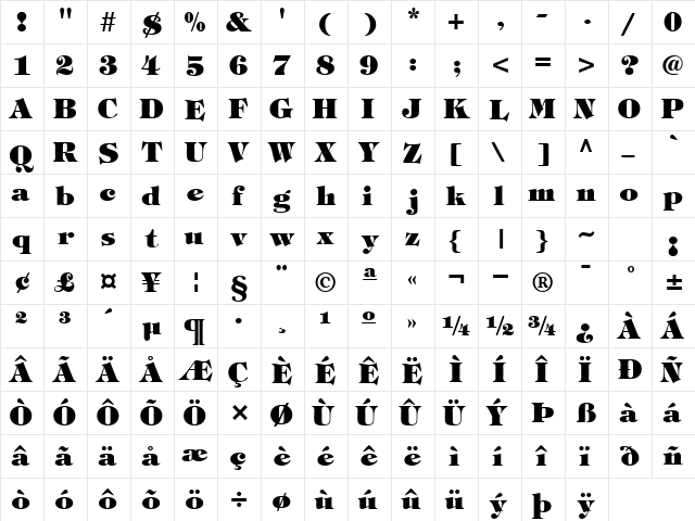 SophisticateUltraSSK Regular  glyph index