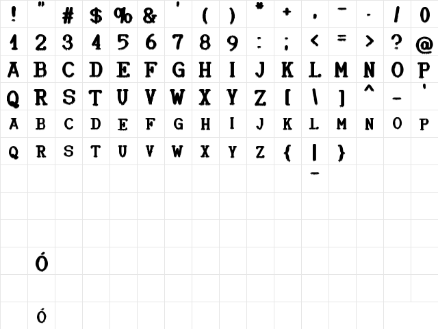 Windy day Regular  glyph index