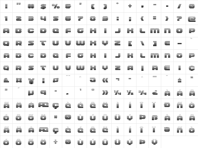Front Runner Gradient Regular  glyph index