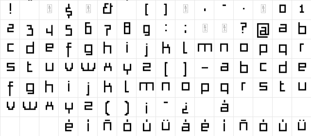 Thapkie MG Regular  glyph index