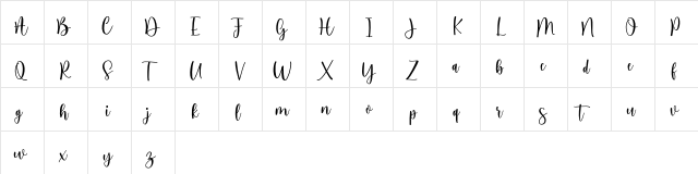 Testimoney Free Regular  glyph index