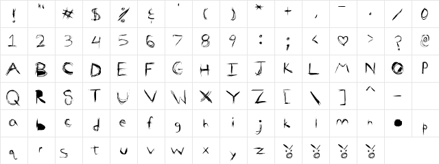 Family Bonding Normal  glyph index