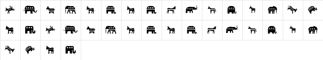 Elections Regular  glyph index