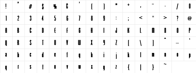 Venus-Normal Wd Bold Regular  glyph index