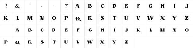 BLU Esoteric plain  glyph index