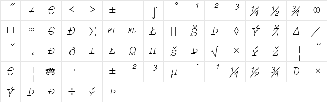 Elementa SC-Expert ItalicMedium  glyph index