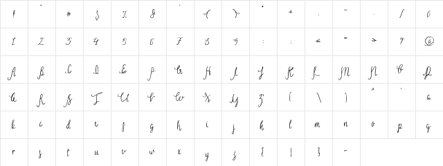 Sild Regular  glyph index