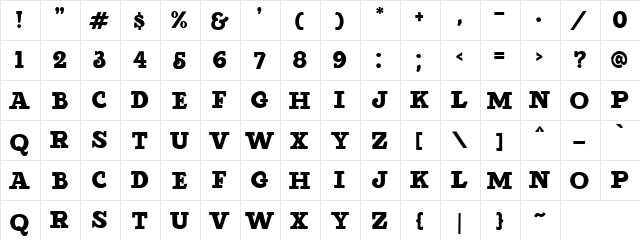 Detroit DEMO Regular  glyph index