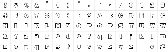 Kena Open Face Display SSi Regular  glyph index