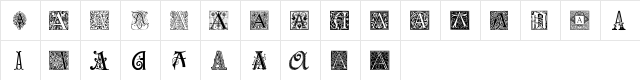 Ornamental Initials A Regular  glyph index