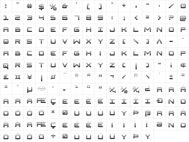 NGC 292 Gradient Regular  glyph index