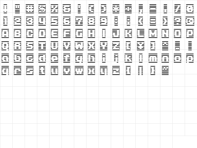 D3 DigiBitMapism type B Regular  glyph index