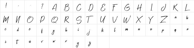 Zayne (free) Regular  glyph index